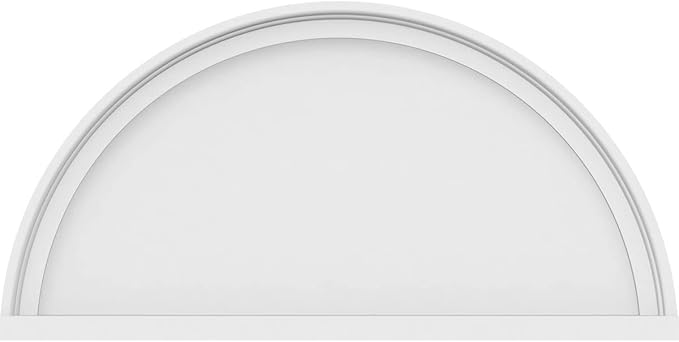 28"W x 14"H x 2"P Half Round Smooth Architectural Grade PVC Pediment