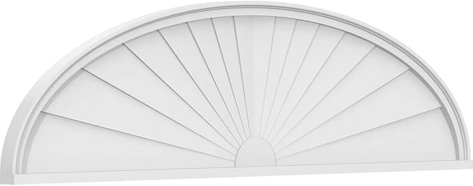 68" W x 18" H x 2" P Elliptical Sunburst Architectural Grade PVC Pediment