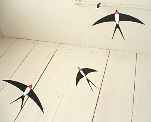 3 Swallow Hanging Mobile - 20 Inches - Premium-Grade Cardstock - Handmade in Denmark by Flensted