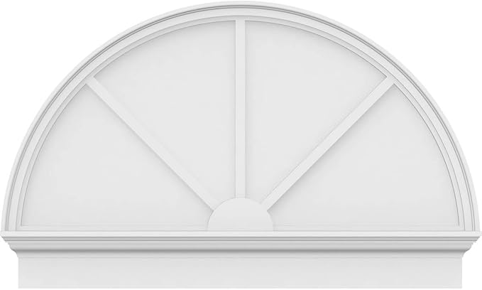 46"W x 29-3/4"H x 2-3/4"P Half Round 3 Spoke Architectural Grade PVC Combination Pediment