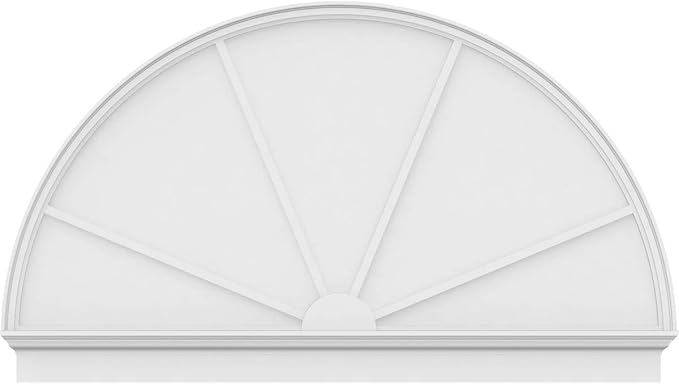 74"W x 43-3/4"H x 2-3/4"P Half Round 4 Spoke Architectural Grade PVC Combination Pediment