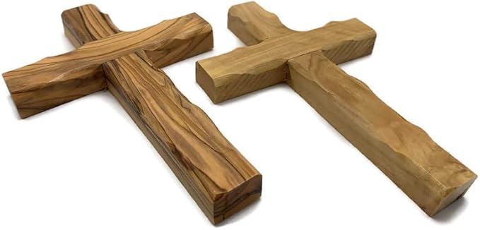 Olive Wood Wall Cross from Bethlehem, Wall Hanging Wooden Cross, confirmation cross gift, Baptism Gifts, Holy Wall cross, Hand Made religious décor Cross From the Holy Land (Medium Cross 6.2" x 4.2")