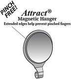 Haute Decor Attract Pinch-Free Magnetic Wreath Hanger (Brushed Nickel) - 1 Pack - for Metal Doors and Surfaces Around The Home, Office, School, Garage