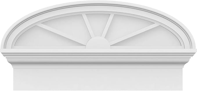 24" W x 12-7/8"H x 2-3/4"P Elliptical 4 Spoke Architectural Grade PVC Combination Pediment