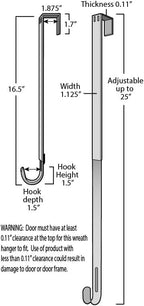 Haute Decor Adjustable Length Metal Wreath Hanger with 4 Interchangeable Icons - Oil-Rubbed Bronze (American Flag/Pumpkin/Snowflake/Reindeer) 4 Wreath Hangers in 1, for Every Season