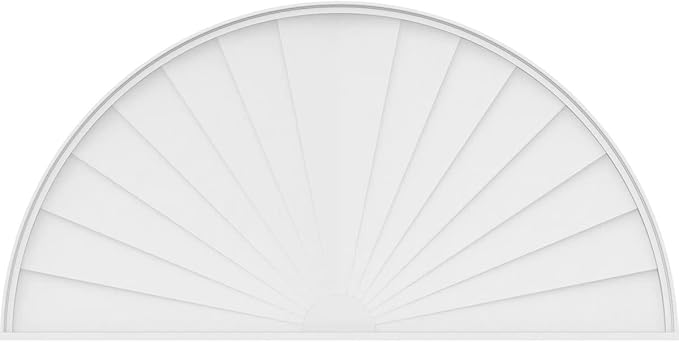 84"W x 42"H x 2"P Half Round Sunburst Architectural Grade PVC Pediment