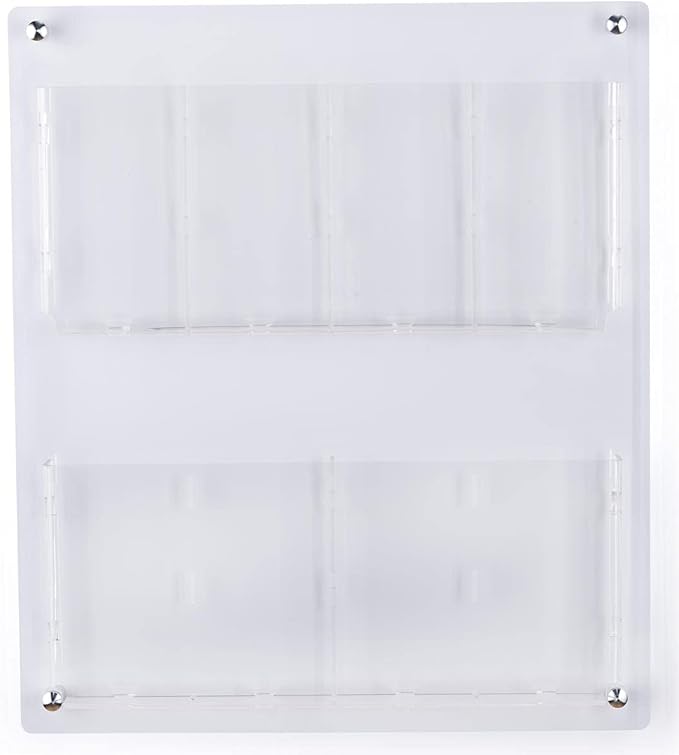 Displays2go Acrylic Literature Holder Wall Mount, 4/8.5" w, 4-8 Pockets - Clear (2RP4CLR)