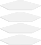 Homode Corner Wall Shelf, Corner Shelf Floating, Set of 4 Wooden Hanging Corner Shelves with Wire Hole for Bathroom Living Room Office, White