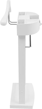 Suit Valet Stand, Standing Wooden Clothes Stand, Clothes Organizer Hanger Rack for Suit Coat Jacket Shirt for Home Bedroom Entryway Hotel Boutique, 66lbs Load Capacity(White)