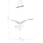 Soaring Seagulls Hanging Mobile Wing Wood Flying Seagull Decor Ceiling Creative Pendant Unique Home Nautical Wall Outdoor Decoration Mediterranean Festival Window Balcony Garden Wooden Model Ornament