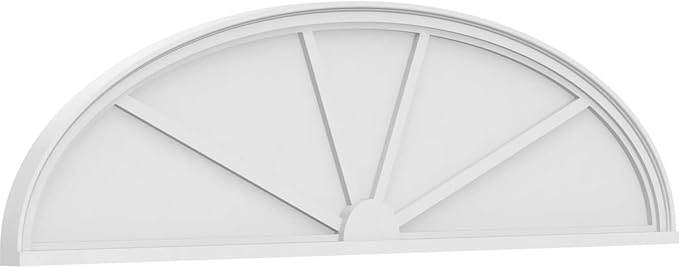 Ekena Millwork 70"W x 18-1/2"H x 2"P Elliptical 4 Spoke Architectural Grade PVC Pediment