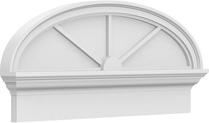 32" W x 14-7/8"H x 2-3/4"P Elliptical 3 Spoke Architectural Grade PVC Combination Pediment