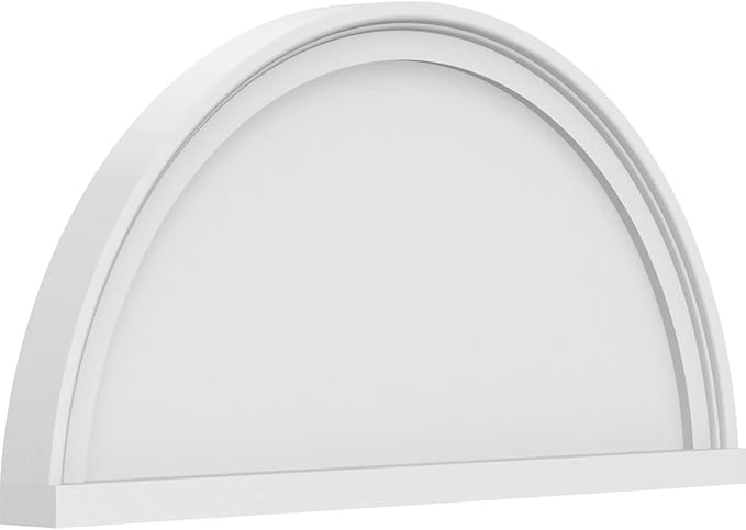 26"W x 13"H x 2"P Half Round Smooth Architectural Grade PVC Pediment