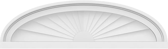 24" W x 7" H x 2" P Elliptical Sunburst Architectural Grade PVC Pediment