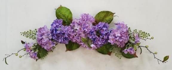 V-MAX 28" Hydrangea Swag - Lavender Purple Colors