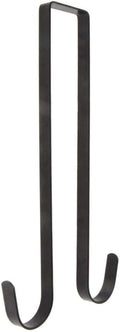 Norgail 15 Inches Metal Double Wreath Hanger Over The Door Large Double Door Wreath Hook for Christmas Wreath Front Door Hanger - Holds 2 Wreaths with 2 Sided Hanger Sturdy Black