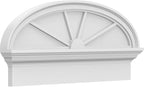 30" W x 14-3/8"H x 2-3/4"P Elliptical 4 Spoke Architectural Grade PVC Combination Pediment