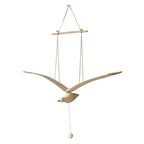Seagull Hanging Mobile Wooden Flying Bird Decor Nursery Wall Hanging Ornament for Home Nursery Room Balcony Patio Decor