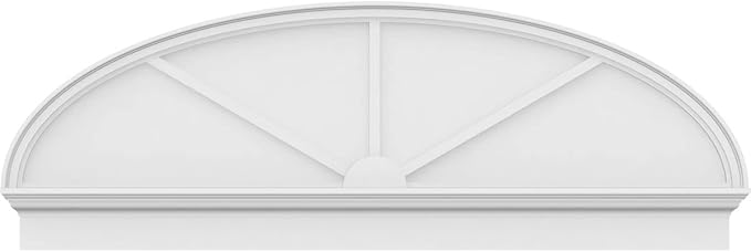 68" W x 23-7/8"H x 2-3/4"P Elliptical 3 Spoke Architectural Grade PVC Combination Pediment
