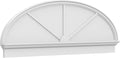 74" W x 25-3/8"H x 2-3/4"P Elliptical 3 Spoke Architectural Grade PVC Combination Pediment