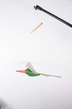 WitnyStore 18" Green Pink Toucanet Wooden Flying Bird Mobile Kinetic Hanging Sculpture for Adult Collectors Handcrafted Room Decoration Display Art Dynamic Overhead Ornament