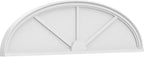 62" W x 16-1/2"H x 2" P Elliptical 3 Spoke Architectural Grade PVC Pediment