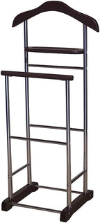 Proman Products Twin Valet with Wooden Hanger Tray & Trouser Bar, Walnut
