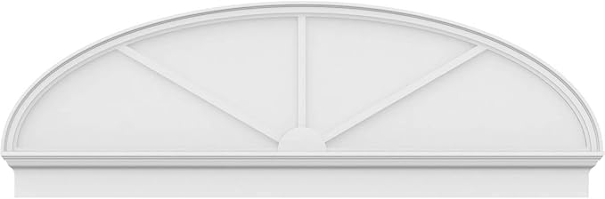 74" W x 25-3/8"H x 2-3/4"P Elliptical 3 Spoke Architectural Grade PVC Combination Pediment