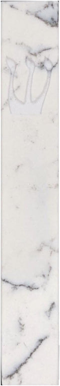 A&S Mezuzot Quartz Mezuzah Case with Engraved Shin Design Easy Peel and Stick Judaica Door Mezuza (White/Grey Veins Quarts, 7 Inches)