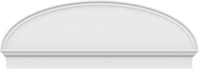 58" W x 21-3/8"H x 2-3/4"P Elliptical Smooth Architectural Grade PVC Combination Pediment