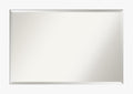 Amanti Art White Wall Mirror 29x41 Basic White Rectangle Bathroom Mirror for Wall Decor Living Room, Large Casual Wood Frame, Hangs Horizonally and Vertically, Bathroom Decor, Beveled Edge