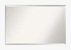 Amanti Art White Wall Mirror 29x41 Basic White Rectangle Bathroom Mirror for Wall Decor Living Room, Large Casual Wood Frame, Hangs Horizonally and Vertically, Bathroom Decor, Beveled Edge