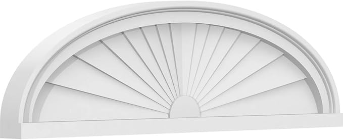 32" W x 9" H x 2" P Elliptical Sunburst Architectural Grade PVC Pediment