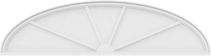 Ekena Millwork 72"W x 19"H x 2"P Elliptical 4 Spoke Architectural Grade PVC Pediment