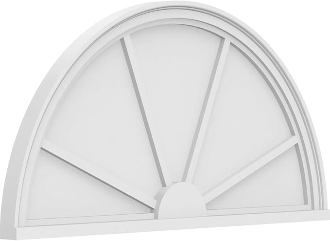 Ekena Millwork 40"W x 20"H x 2"P Half Round 4 Spoke Architectural Grade PVC Pediment