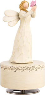 Angel Music Box, Sculpted Hand-Painted Musical Figure Gifts Butterfly Music Box Guardian Angel Figurine for Daughter Women Birthday Anniversary, Play You are My Sunshine