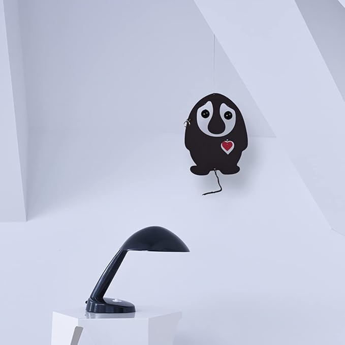 Flensted Mobiles Puffin' Troll Black/Red Heart Hanging Mobile - 7 Inches - High Quality Plastic