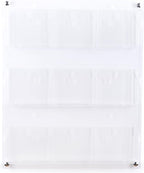 Displays2go 3-Tiered Clear Acrylic Magazine Rack, Adjustable, 9-18 Pockets - Clear (2RP9CLR)