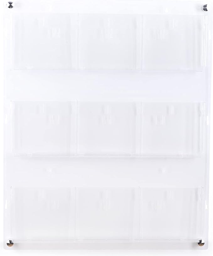 Displays2go 3-Tiered Clear Acrylic Magazine Rack, Adjustable, 9-18 Pockets - Clear (2RP9CLR)