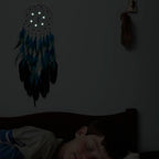 Blue Dream Catchers Glow in The Dark Turquoise Gem Dreamcatcher for Boys Girls Kids Bedroom Handmade Decor Wall Hanging