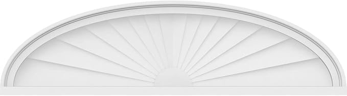 40" W x 11" H x 2" P Elliptical Sunburst Architectural Grade PVC Pediment