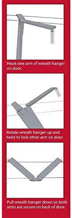 Haute Decor Adapt Adjustable Wreath Hanger, Top & Length Adjustable - Brushed Copper - Strong Over The Door Wreath Holder that Fits Almost Any Size Door