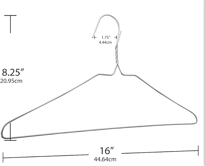 Pack of 30 Wire Hangers Steel Metal Drip Dry Coat Clothes Hangers -Metal Coat Hangers are Made of Stress-Hardened 13 -Gauge Steel Wire with a Thin Plastic (NOT Lacquer) Coating.