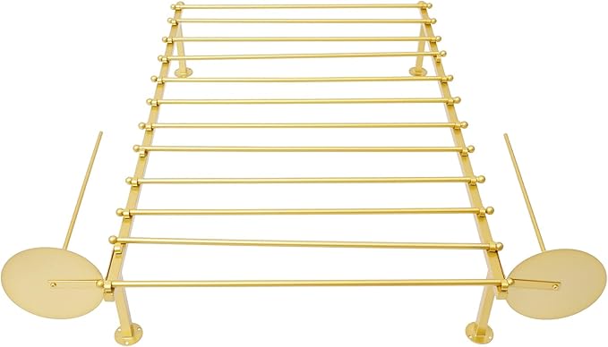 12-Tier Wall Mounted Scarf Rack, Scarf Display Rack, Towels Storage Hanger, Commercial Hijab Scarf Holder Organizer Space Saving for Retail Stores, Boutiques, Home (Gold, 31.5in Width)