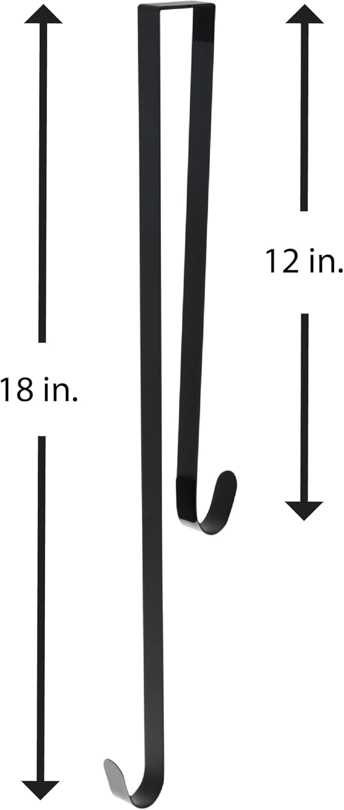 Haute Decor Dual-Sided Wreath Hanger (Matte Black) - Hang Decorations on Front and Back of Your Door - Strong Hooks Hold up to 20 pounds on Each Side
