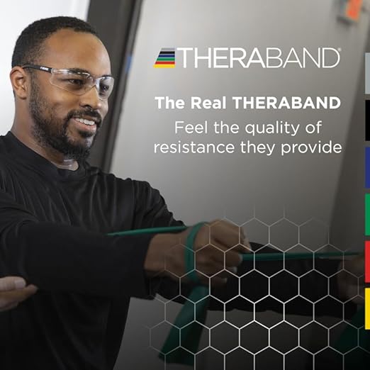 THERABAND Professional Latex Resistance Bands, Individual 6 Ft Elastic Band for Upper & Lower Body Exercise, Physical Therapy, Pilates, At-Home Workouts, 6 Foot Band, Red, Medium, Level 3