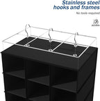 coastal rose Hanging Shoe Organizer for Closet, 30 Sections Hanging Closet Organizers and Storage Shelves, Space Saving Hanging Shoe Storage, Black, 17''W×11.5''Dx 48''H