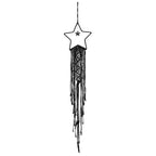 MECCANIXITY Macrame Dream Catchers, Black Handmade Star Design Woven Cotton Dream Catcher Wall Hanging for Home Bedroom Decoration Ornament Craft Gift
