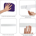 Vuzvuv 8Pcs White Cork Board Bar Strips with 50 Pushpins & Sticky Notes, Self-Adhesive Bulletin Board Strips No Damage for Wall, Felt Pin Board for Paste Notes, Photos, Schedules Office Decor