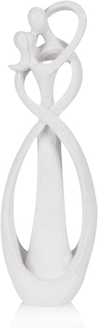 Trycooling Kissing Lovers Statue Abstract Sculpture Resin Statues for Home Decor Modern Home Office Desktop Shelf Bookshelf Decor (White, Small)